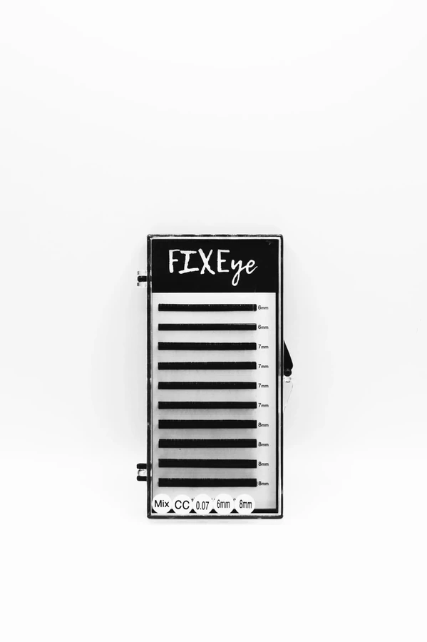 Вії для нарощування FIXEye HYLON LASH 10 MIX CC-0.07 х 6-7-8 мм мікс