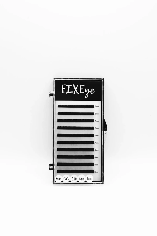 Вії для нарощування FIXEye HYLON LASH 10 MIX CC-0.10 х 6-7-8 мм мікс