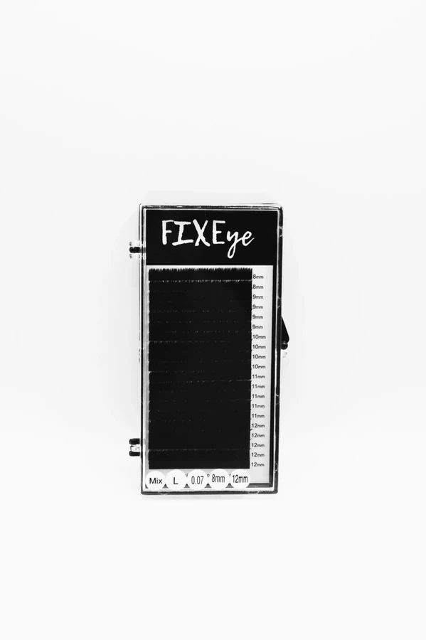 Вії для нарощування FIXEye HYLON LASH 20 MIX L-0.07 х 8-9-10-11-12 мм мікс