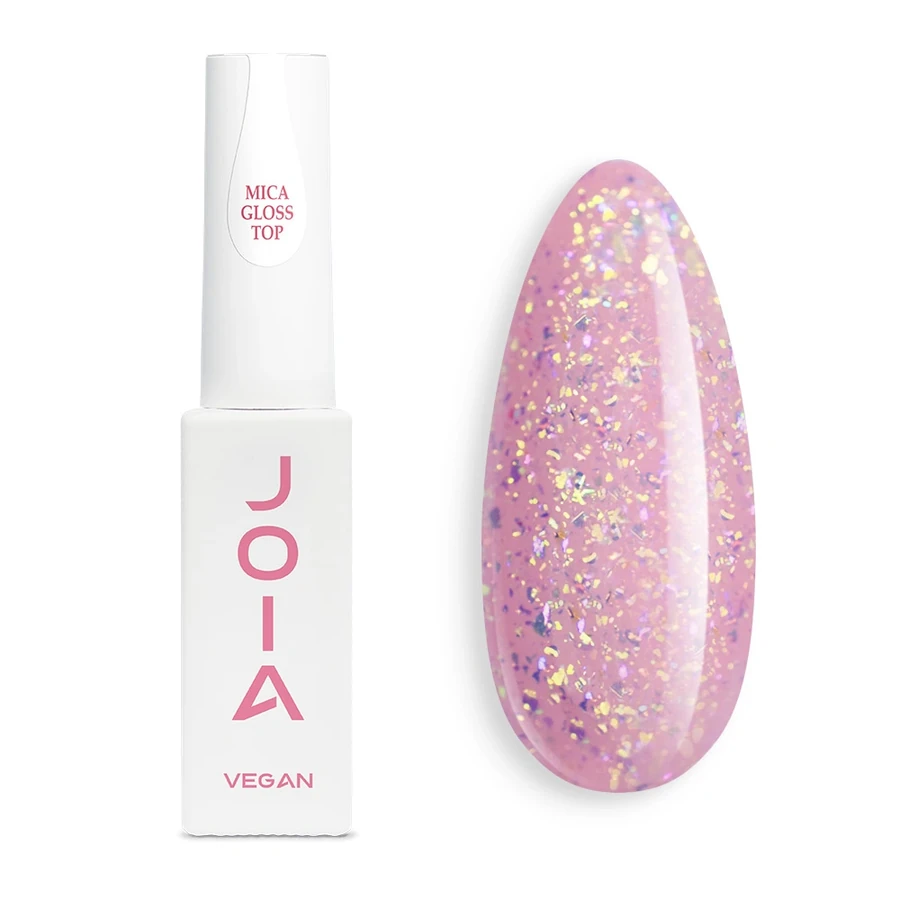 Закріплювач для нігтів JOIA Vegan Mica Gloss Top з голографічною слюдою 8 мл