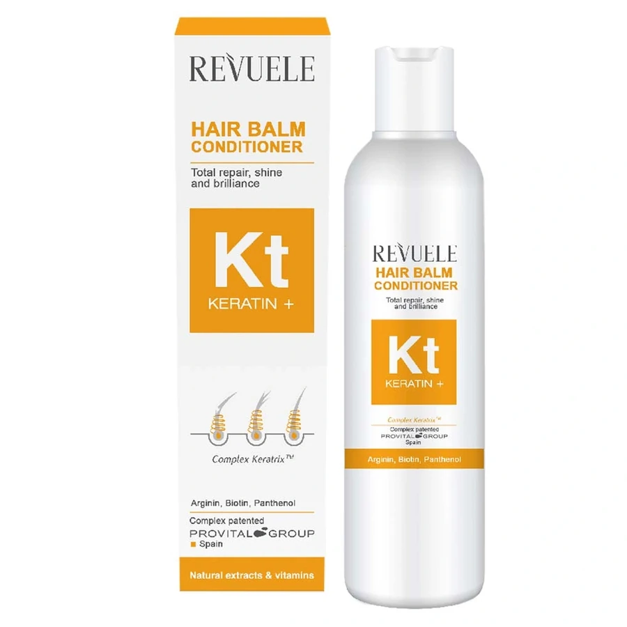 Кондиціонер для сухого, тьмяного, січеного волосся Revuele Hair Balm Conditioner Keratin+ 200 мл