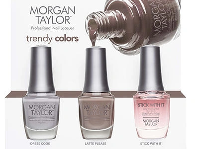 Два трендові відтінки та базове покриття Morgan Taylor Trendy Colors Trio