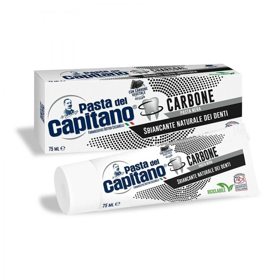 Зубна паста з активованим вугіллям Pasta del Capitano Toothpaste with Charcoal 75 мл