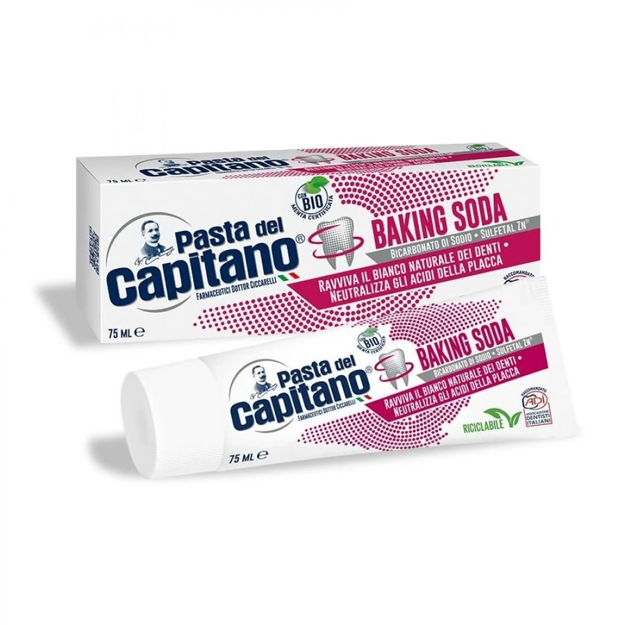 Відбілююча зубна паста з харчовою содою Pasta del Capitano Baking Soda Toothpaste 75 мл