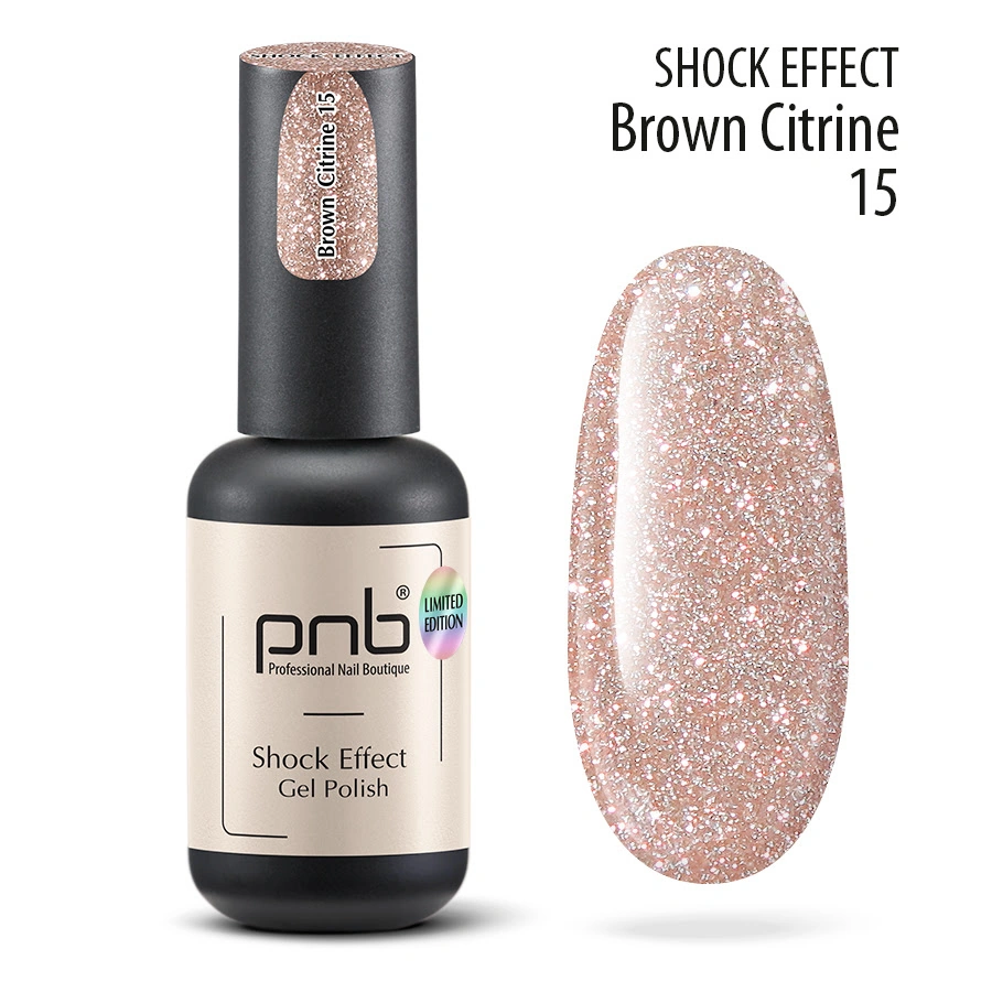 Гель-лак світловідбиваючий PNB Shock Effect 15 Brown Citrine 8 мл