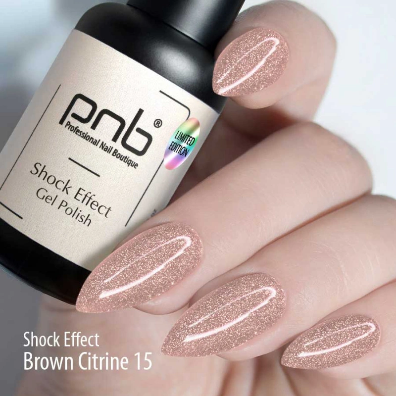 Гель-лак світловідбиваючий PNB Shock Effect 15 Brown Citrine 8 мл