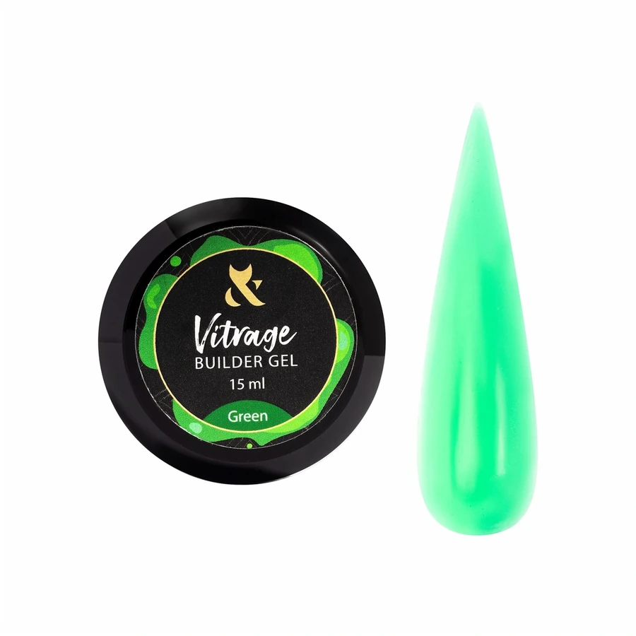 Будівельний гель вітражний FOX Vitrage Builder gel Green 15 мл