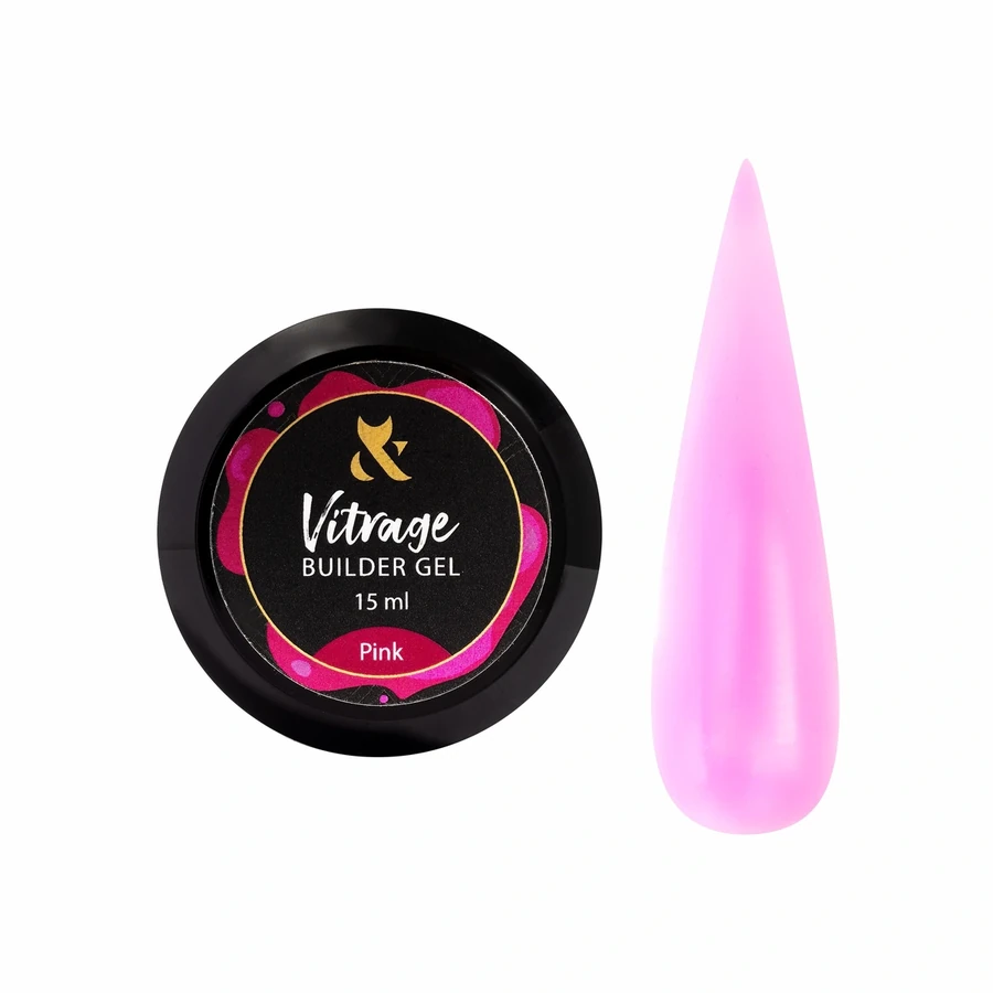 Будівельний гель вітражний FOX Vitrage Builder gel Pink 15 мл
