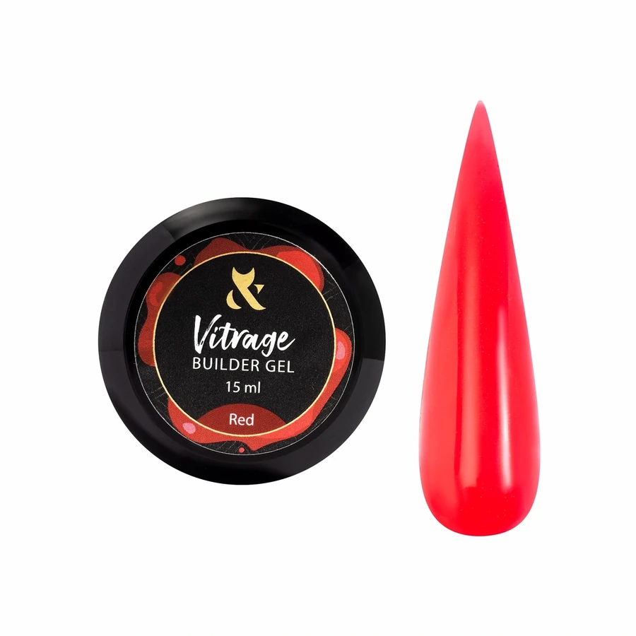 Будівельний гель вітражний FOX Vitrage Builder gel Red 15 мл
