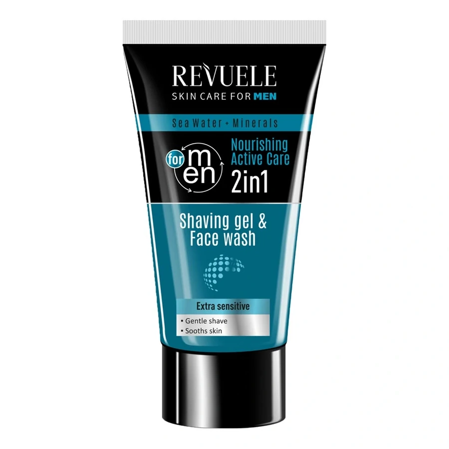 Гель для гоління 2в1 Revuele Men Care Sea Water & Minerals Shaving Gel & Face Wash з морською водою та мінералами 180 мл
