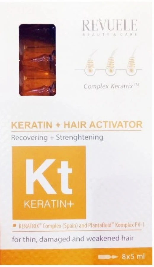 Активатор для волосся "Кератін+" в ампулах Revuele Keratin+ Hair Activator 8х5 мл