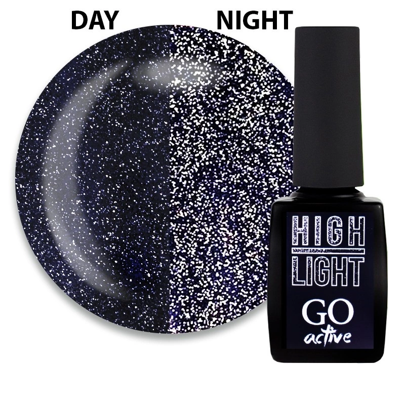 Гель-лак GO Active Gel Polish High Light 10 графітовий, світловідбиваючий 10 мл