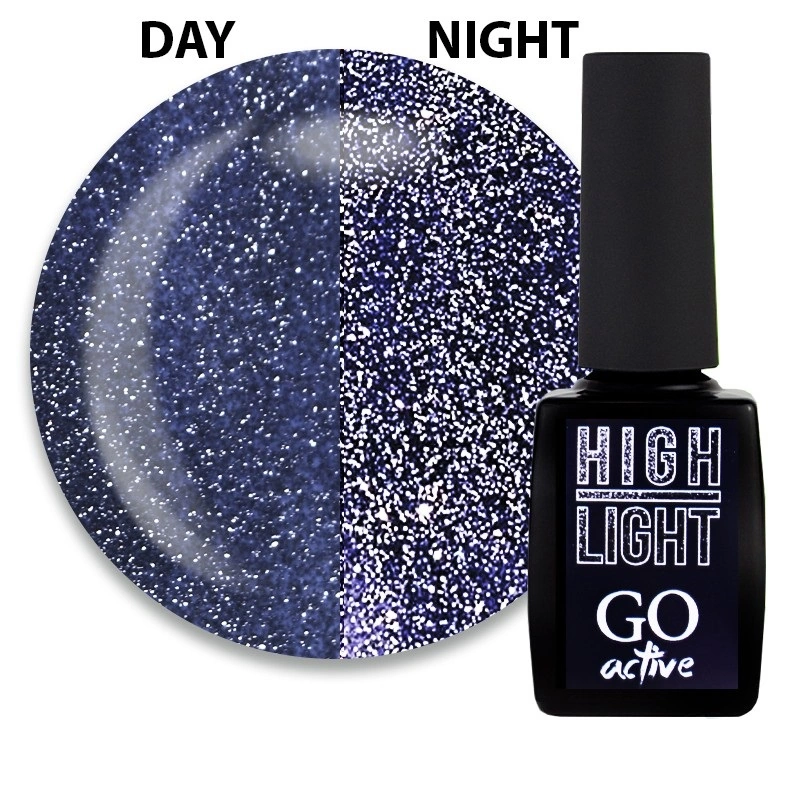 Гель-лак GO Active Gel Polish High Light 11 синій графіт, світловідбиваючий 10 мл