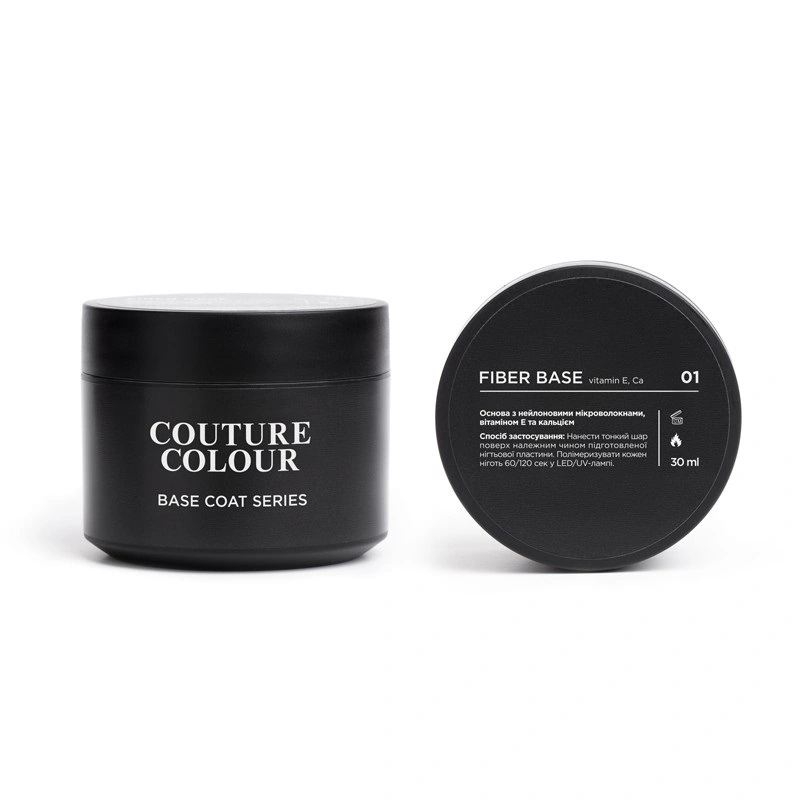 Зміцнююча база з нейлоновими мікроволокнами Couture Colour Fiber Base 01 Clear Milk прозоро-молочний 30 мл