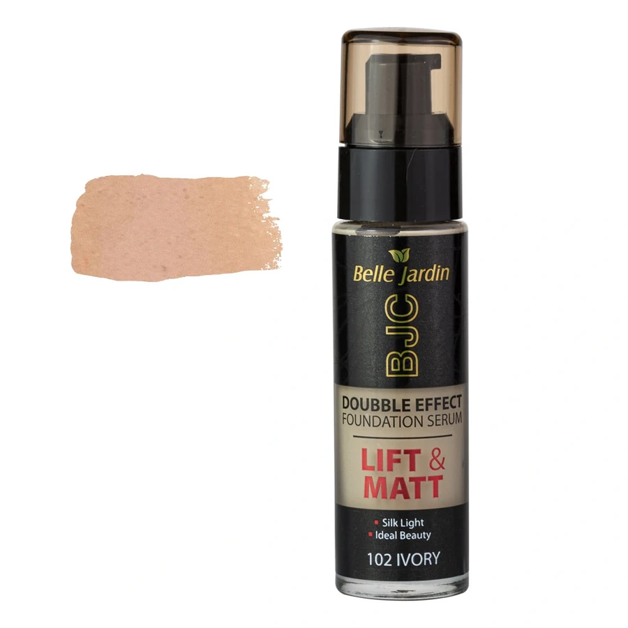 Тональний крем матуючий ліфтинг ефект Belle Jardin Lift&Matt Double Effect Fundation Serum №102 Ivory слонова кістка