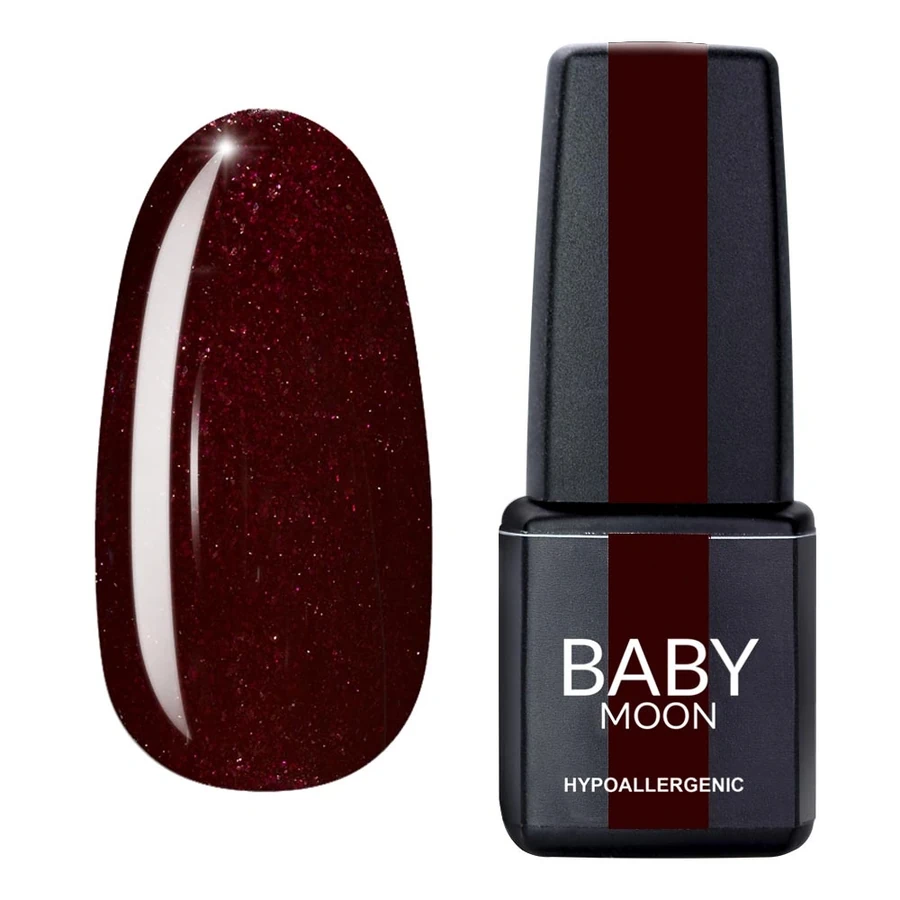 Гель-лак BABY MOON Dance Diamond Gel Polish №010 шоколадно-вишневий, із шиммером 6 мл
