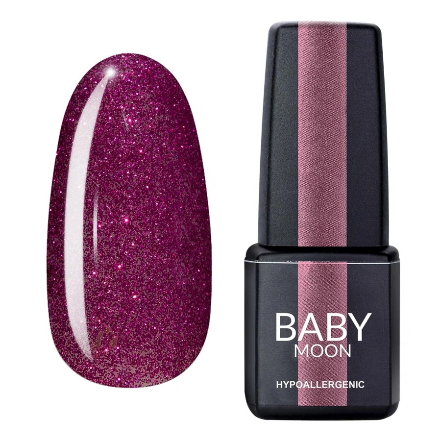 Гель-лак BABY MOON Dance Diamond Gel Polish №013 бордово-рожевий, з дрібними блискітками 6 мл