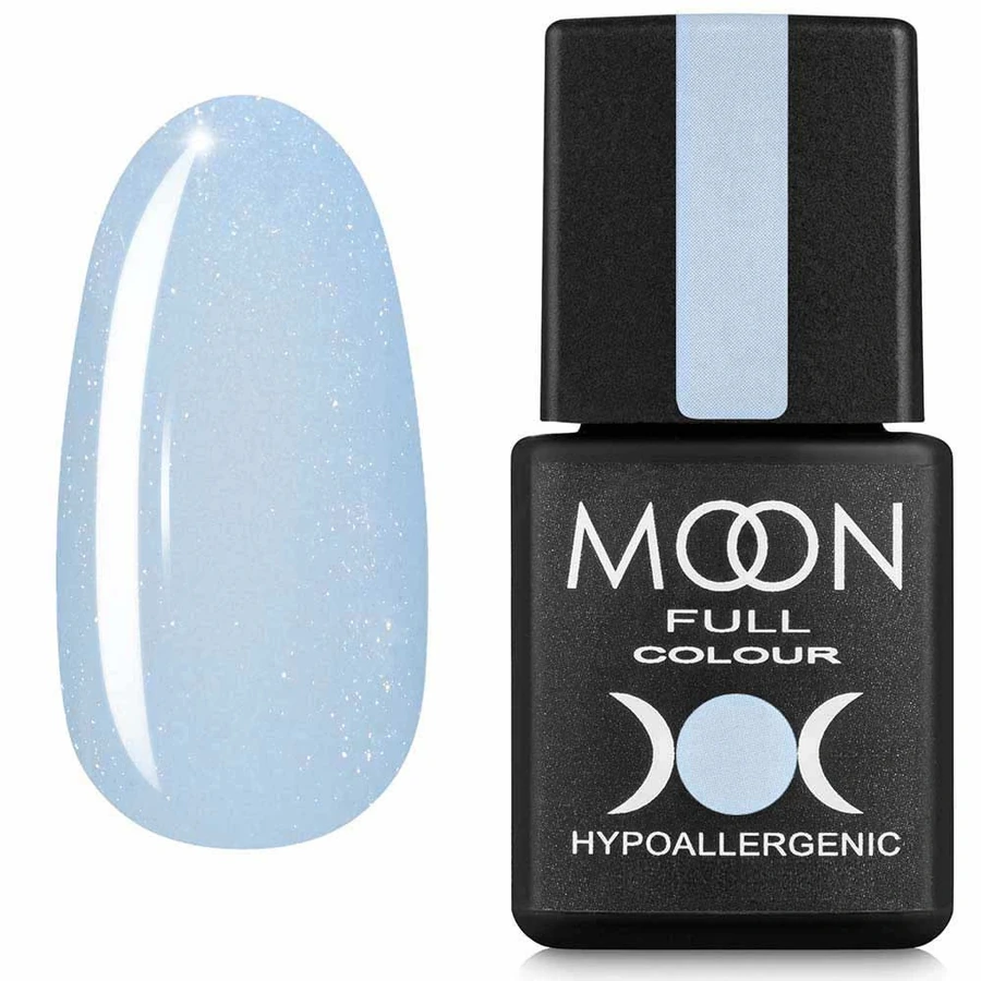 Кольорова база для гель-лаку MOON FULL Barbie Color Rubber Base №02 ніжно-блакитний, із шиммером 8 мл