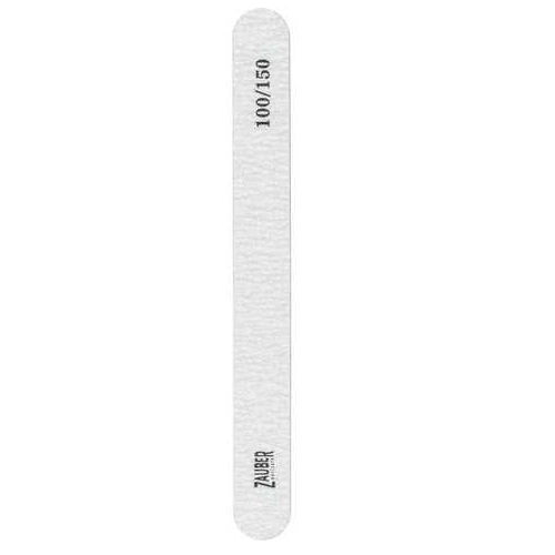 Пилка для штучних нігтів Zauber Nail File Straight Grey 03-009 100/150 грит пряма, сіра