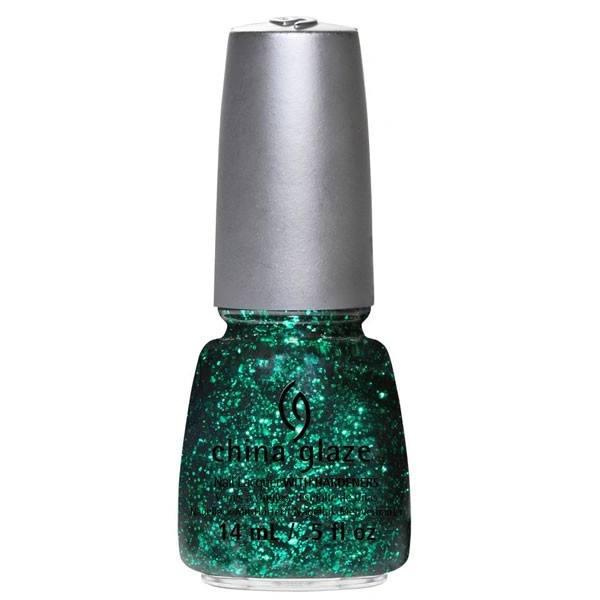 Лак China Glaze Graffiti Glitter великі та дрібні зелені блискітки 14 мл