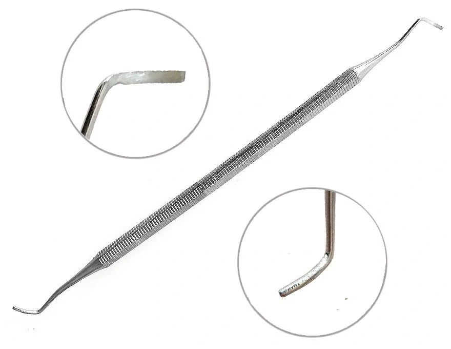 Двосторонній інструмент для манікюру та педикюру Zauber Tool for Manicure and Pedicure 05-968 кюретка + тампонотримач