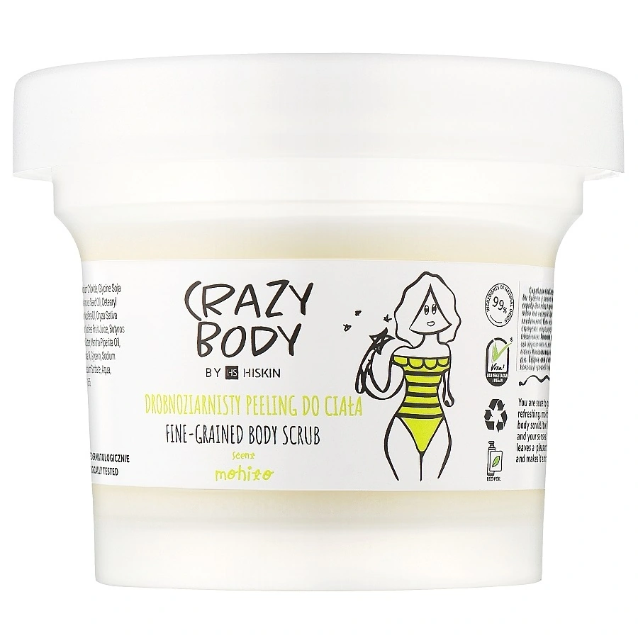 Скраб для тіла дрібнозернистий Hiskin Crazy Body Fine-Grained Body Scrub Mohito мохіто 300 мл