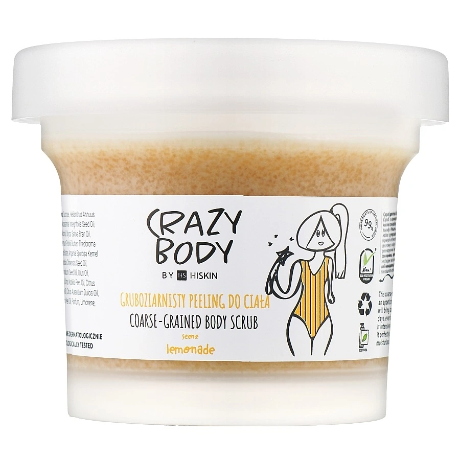 Крупнозернистий скраб для тіла Лимонад Hiskin Crazy Body Coarse-Grained Body Scrub Lemonade 200 мл