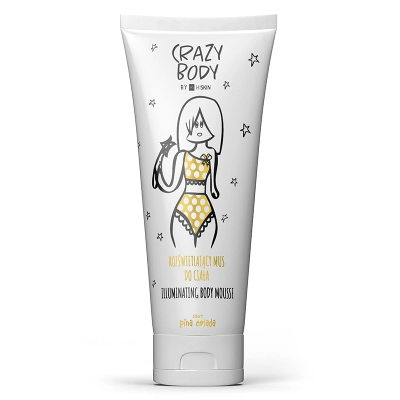 Сяючий мус для тіла з частинками золота Зефір Hiskin Crazy Body Illuminating Body Mousse Marshmallow 250 мл