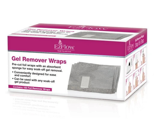 Спонжі EzFlow TRU Gel Remover Foil Wraps серветки 100 шт