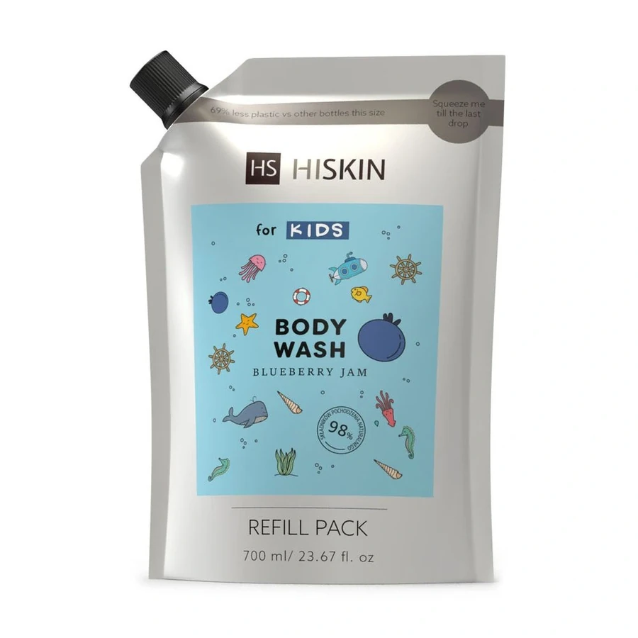 Дитячий гель для душу Чорничний джем Hiskin для дітей Body Wash Blueberry Jam 700 мл