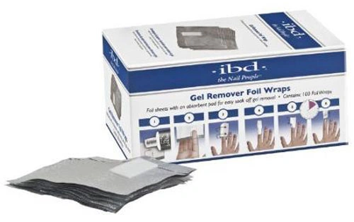 Фольга зі спонжем для зняття штучних нігтів IBD Just Gel Remover Foil Wraps 100 шт