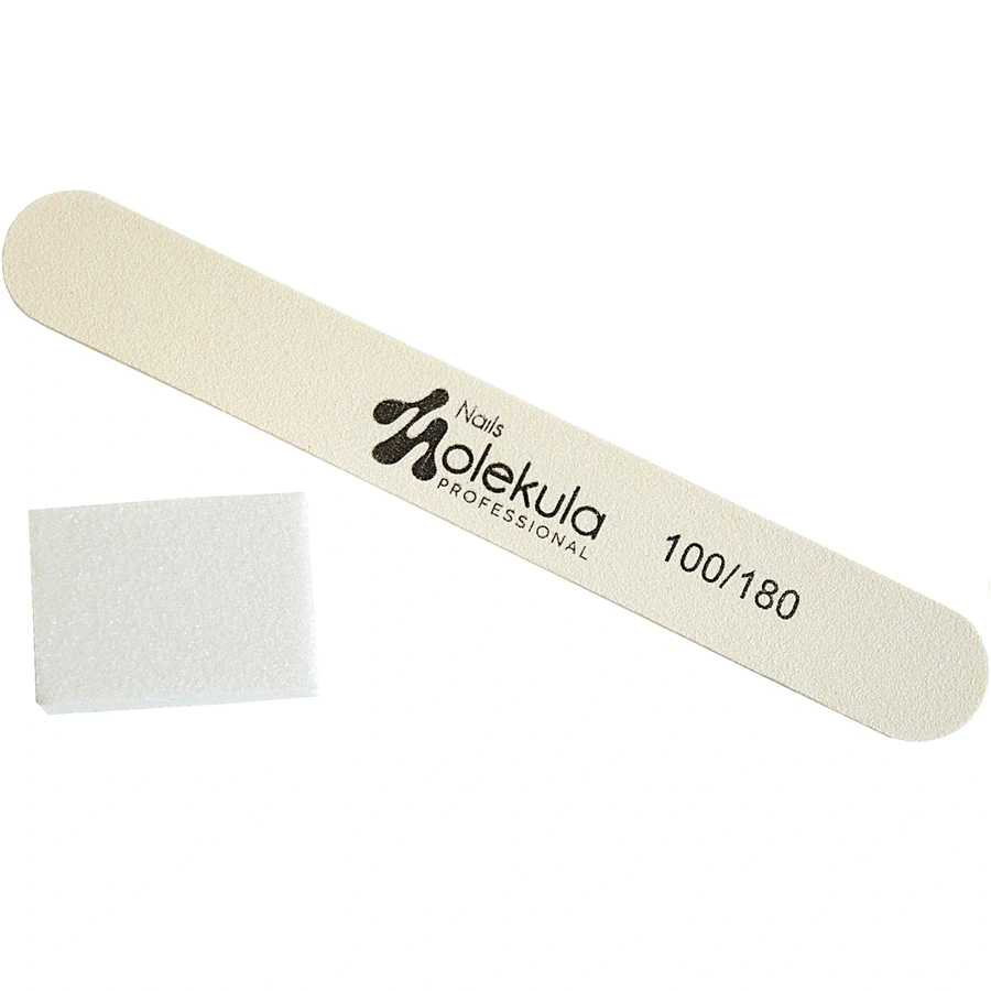 Одноразовий індивідуальний набір Molekula Individual Set for Manicure 120/100/180 грит пилка + міні баф