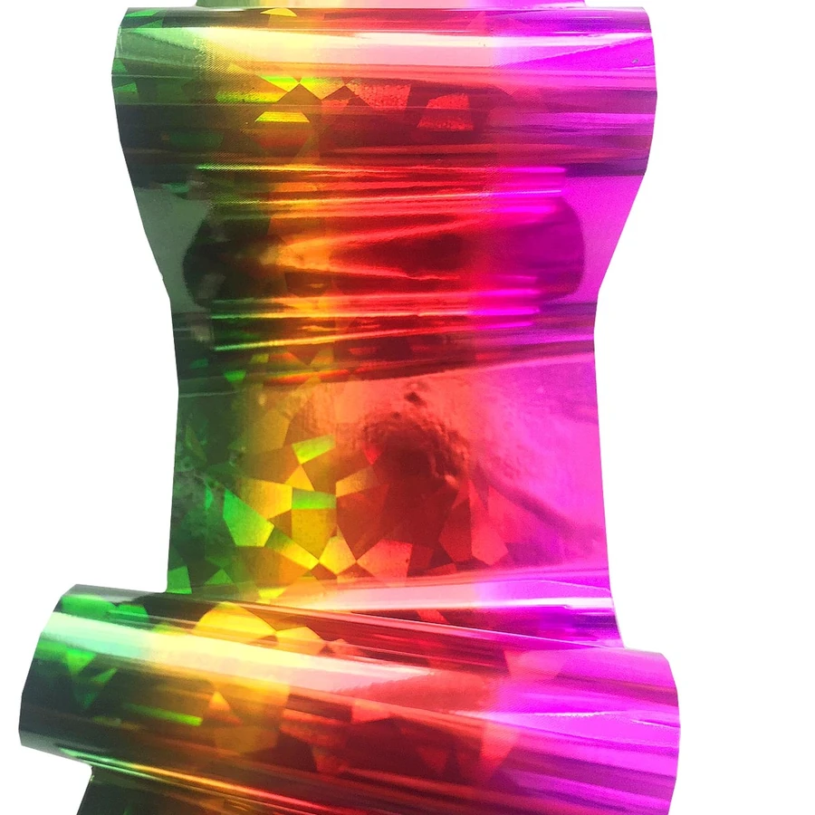 Фольга для дизайну Molekula Foil For Nail Decor (Colored Rainbow, Broken Glass) райдужний, бите скло 1 м