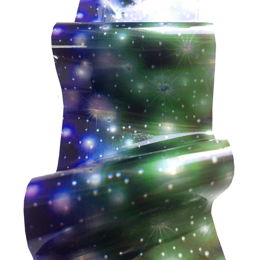 Фольга для дизайну Molekula Foil For Nail Decor (Multi-Colored Stars) райдужний, зірочки 1 м