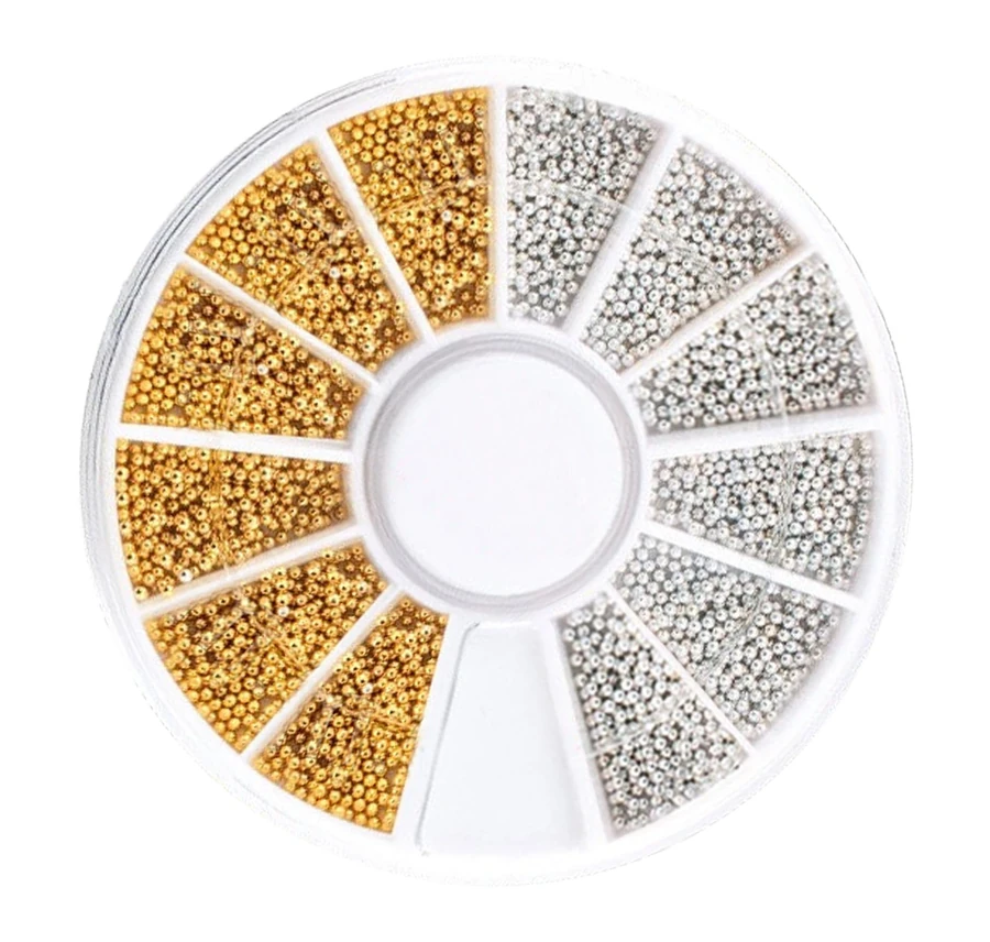 Бульйонки для нігтів у каруселі Molekula Decor for Nails Gold/Silver золото/срібло