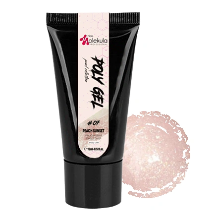 Полігель Персикове замовлення сонця Molekula Poly Gel №07 Peach Sunset бежевий із шиммером 15 мл
