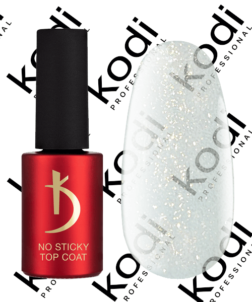 Топ для гель-лаку блискучий золотий Kodi No Sticky Top Coat Sparkle Gold без липкого шару 7 мл