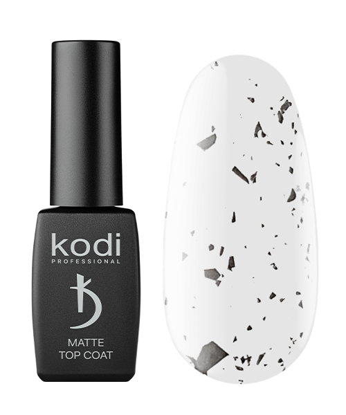 Матове фінішне покриття з чорними пластівцями Kodi Matte Top Coat Art 01 8 мл
