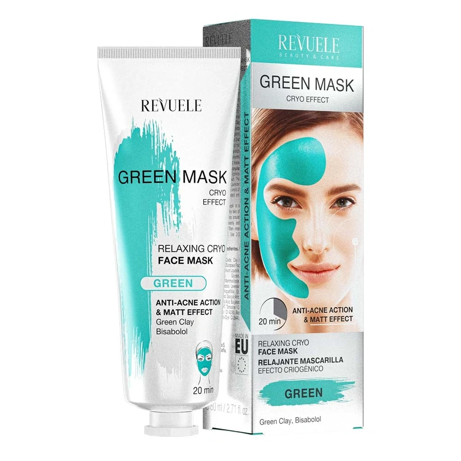 Маска для обличчя із зеленою глиною Revuele Green Mask Cryo Effect 80 мл