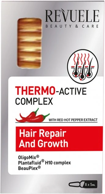 Відновлення та зростання волосся в ампулах Revuele Thermo-Active Complex Hair Repair and Growth 8х5 мл