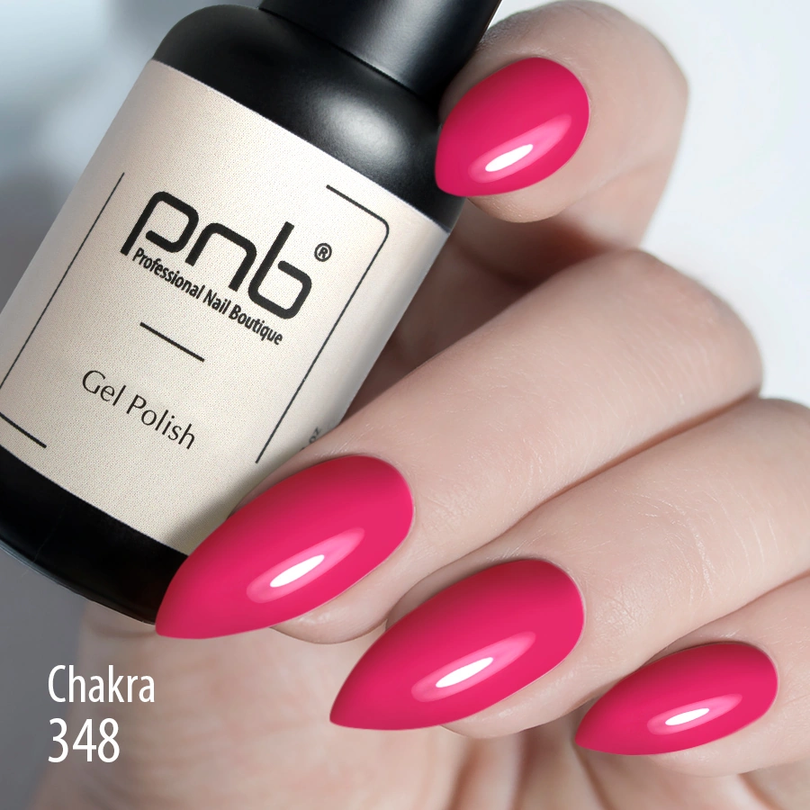 Гель-лак PNB №348 Chakra рожевий з неоном 8 мл
