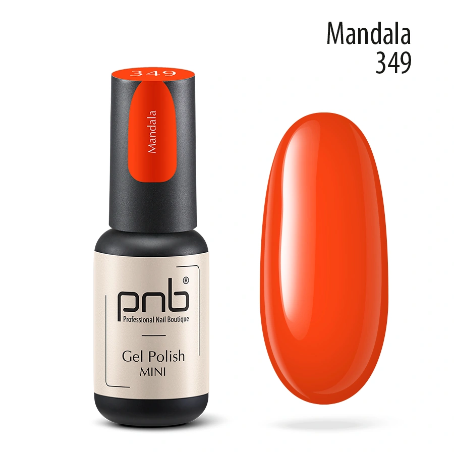 Гель-лак PNB Mini №349 Mandala помаранчевий 4 мл