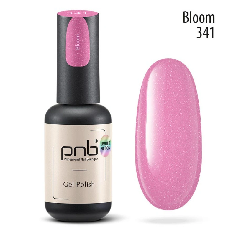 Гель-лак PNB №341 Bloom рожево-ліловий з дрібним шиммером 8 мл