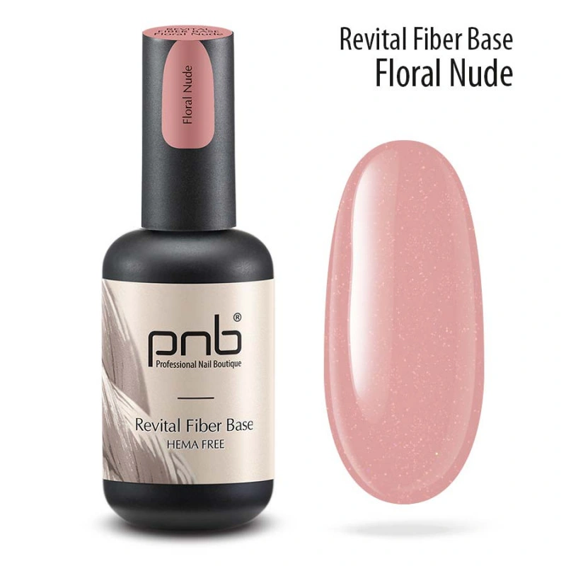 PNB Revital Fiber Base Floral Nude теплий рожевий нюд, з шиммером 17 мл