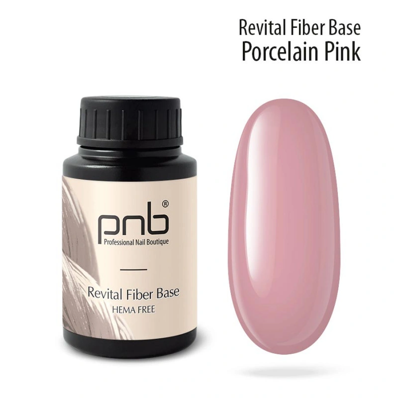 Файбер база відновлююча PNB Revital Fiber Base Porcelain Pink фарфоровий рожевий, з нейлоновими волокнами і UV-фільтром 30 мл