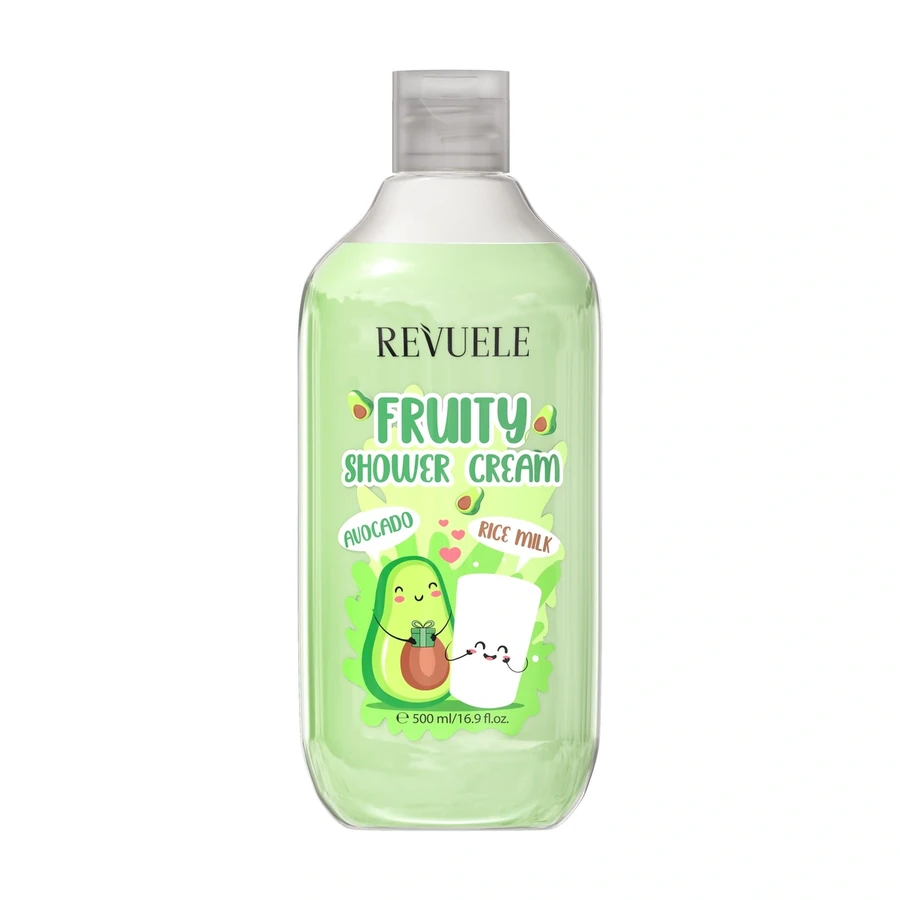 Крем для душу з авокадо та рисовим молочком Revuele Fruity Shower Cream Avocado and Rice Milk 500 мл