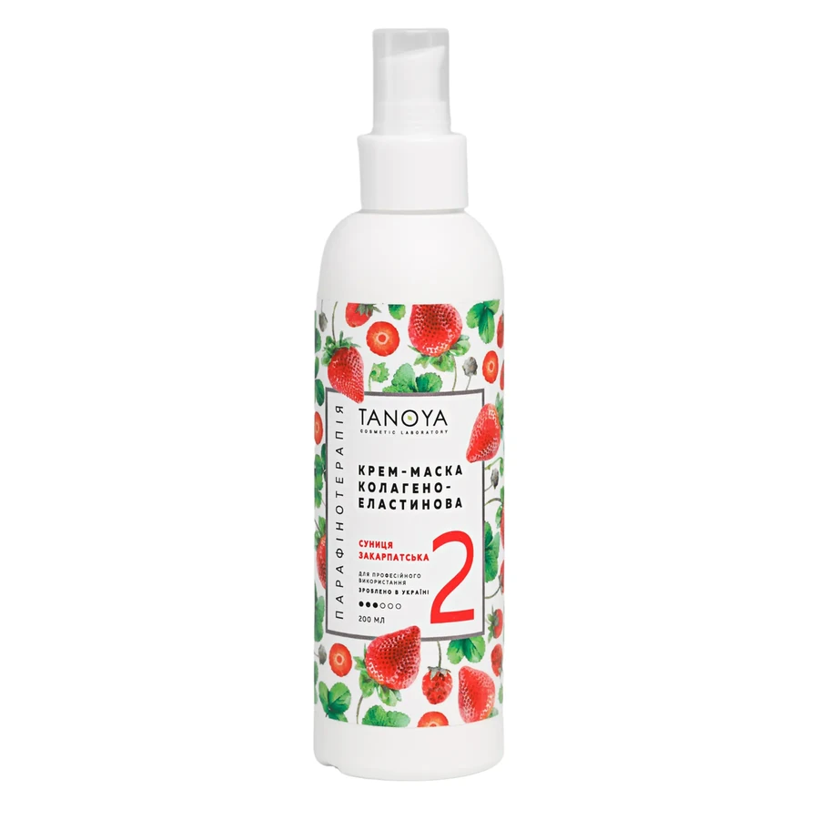 Крем-маска колагено-еластинова Tanoya Collagen-Elastin Cream-Mask Carpathian Strawberry Суниця Закарпатська 200 мл