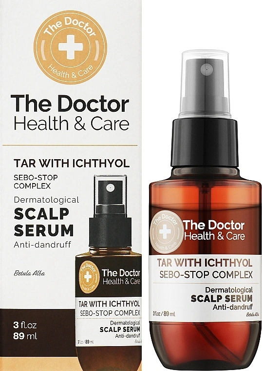 Сироватка для шкіри голови Дігтярна з іхтіолом The Doctor Tar With Ichthyol + Sebo-Stop Complex Scalp Serum 89 мл