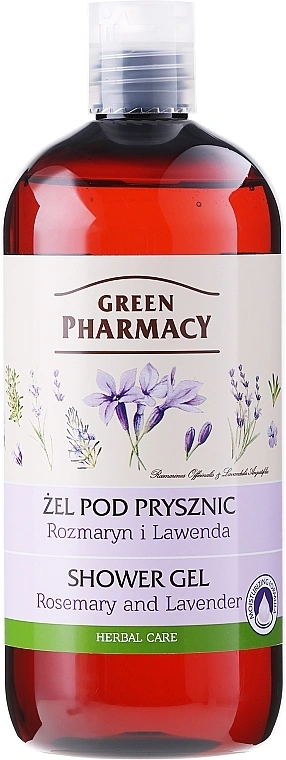 Гель для душу Розмарин та Лаванда Green Pharmacy Shower Gel Rosemary and Lavender 500 мл
