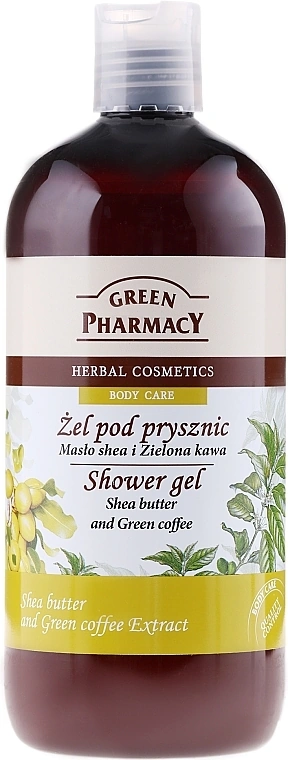 Гель для душу Олія ши та Зелена кава Green Pharmacy Shower Gel Shea Butter and Green Coffee 500 мл